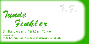 tunde finkler business card